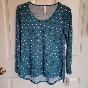 LuLaRoe, women's long sleeved shirt, small, NWT.  Teal colored.